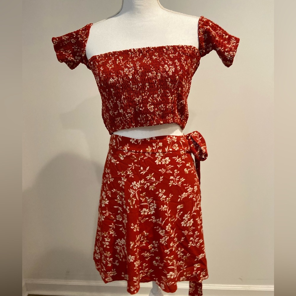 2 piece top and skirt set